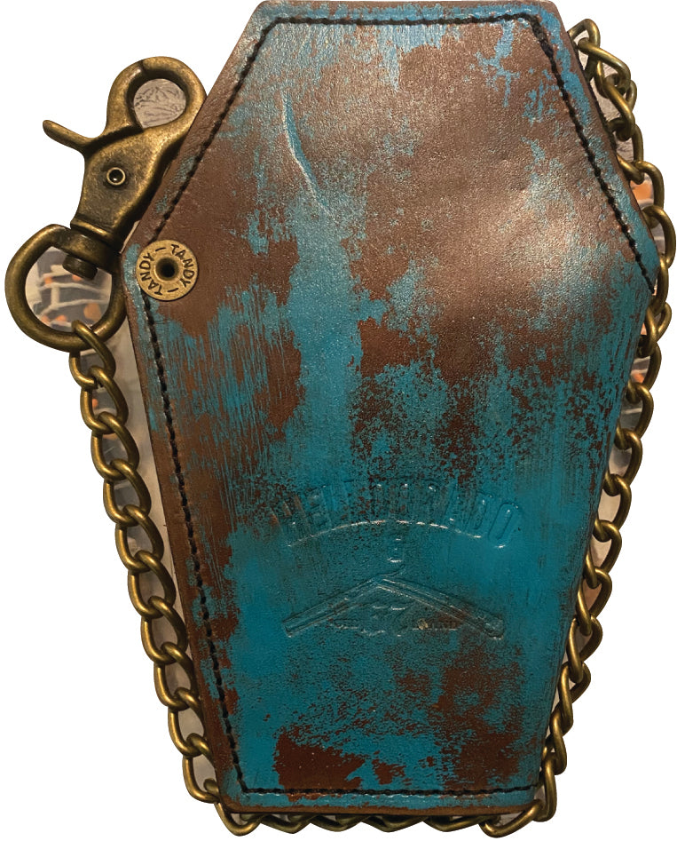 Turquoise Stained Coffin Wallet